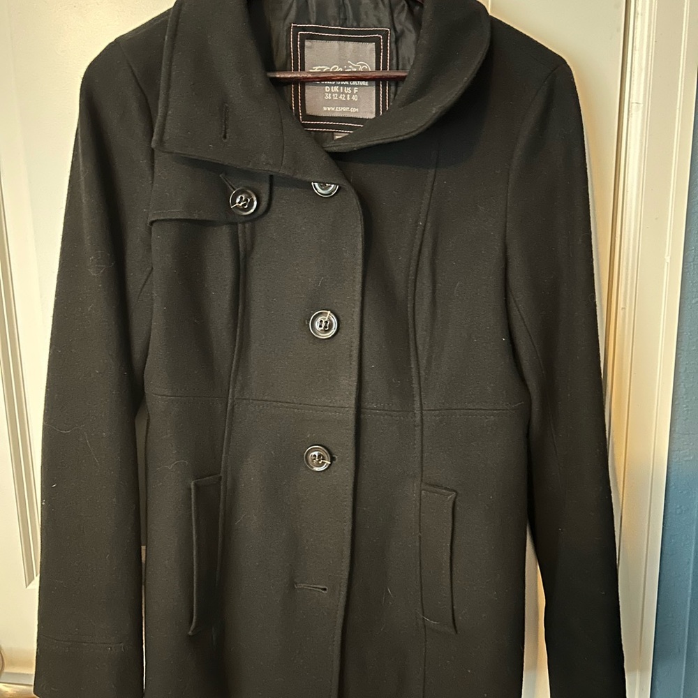 Esprit Wool Blend Women's Black Coat